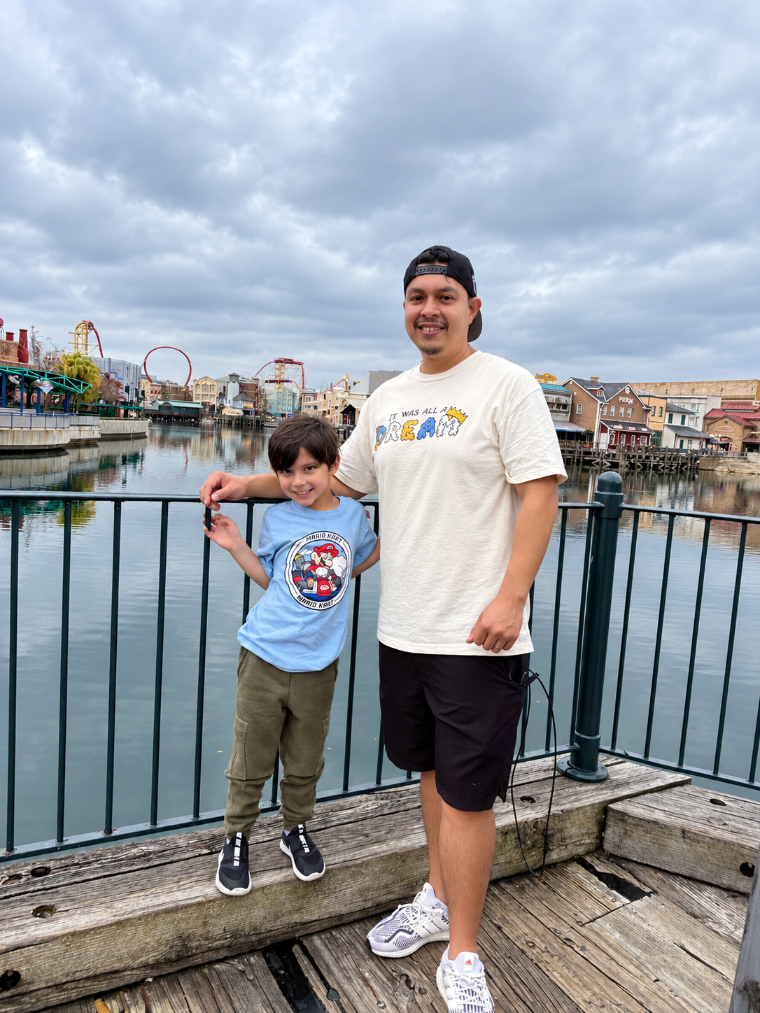 Mario at Universal with his son